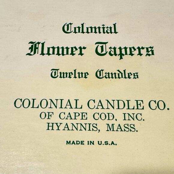 Vintage Colonial Candle Co. Flower Tapers Boxed Set of 12, Cream & Taupe - Picture 2 of 6